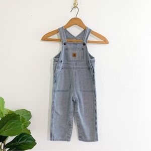 Carhartt Toddler Blue Striped Overalls Sz 24 Months